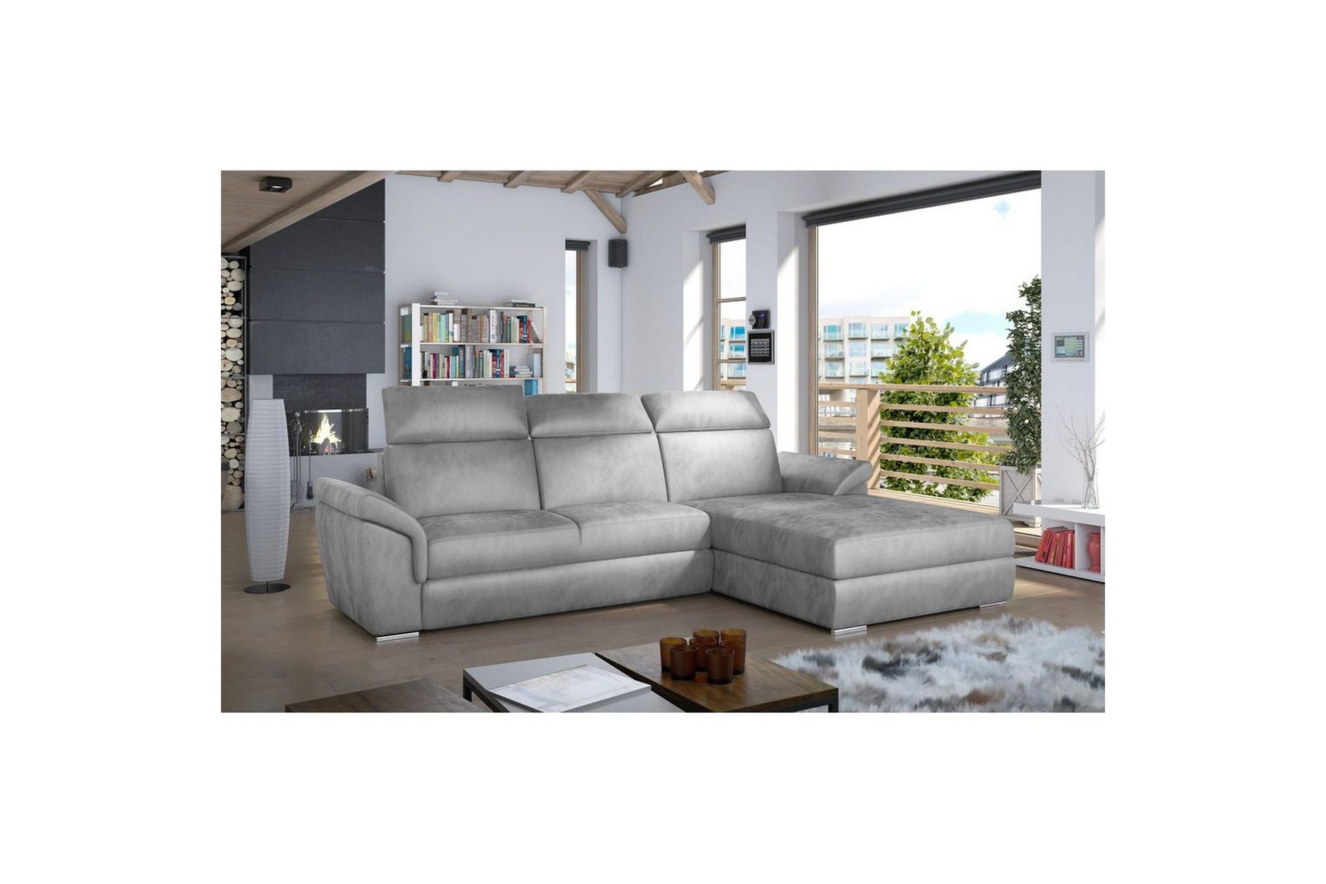 Hjørnesofa Eltap Trevisco 272x216x100 cm - Monolith 84, Grå, Høyre
