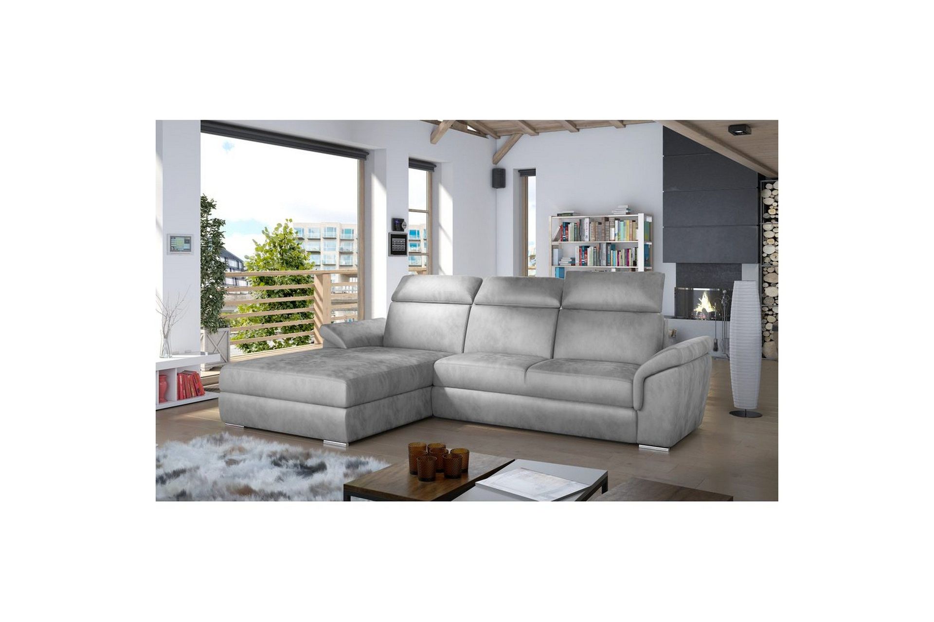 Hjørnesofa Eltap Trevisco 272x216x100 cm - Monolith 84, Grå, Venstre