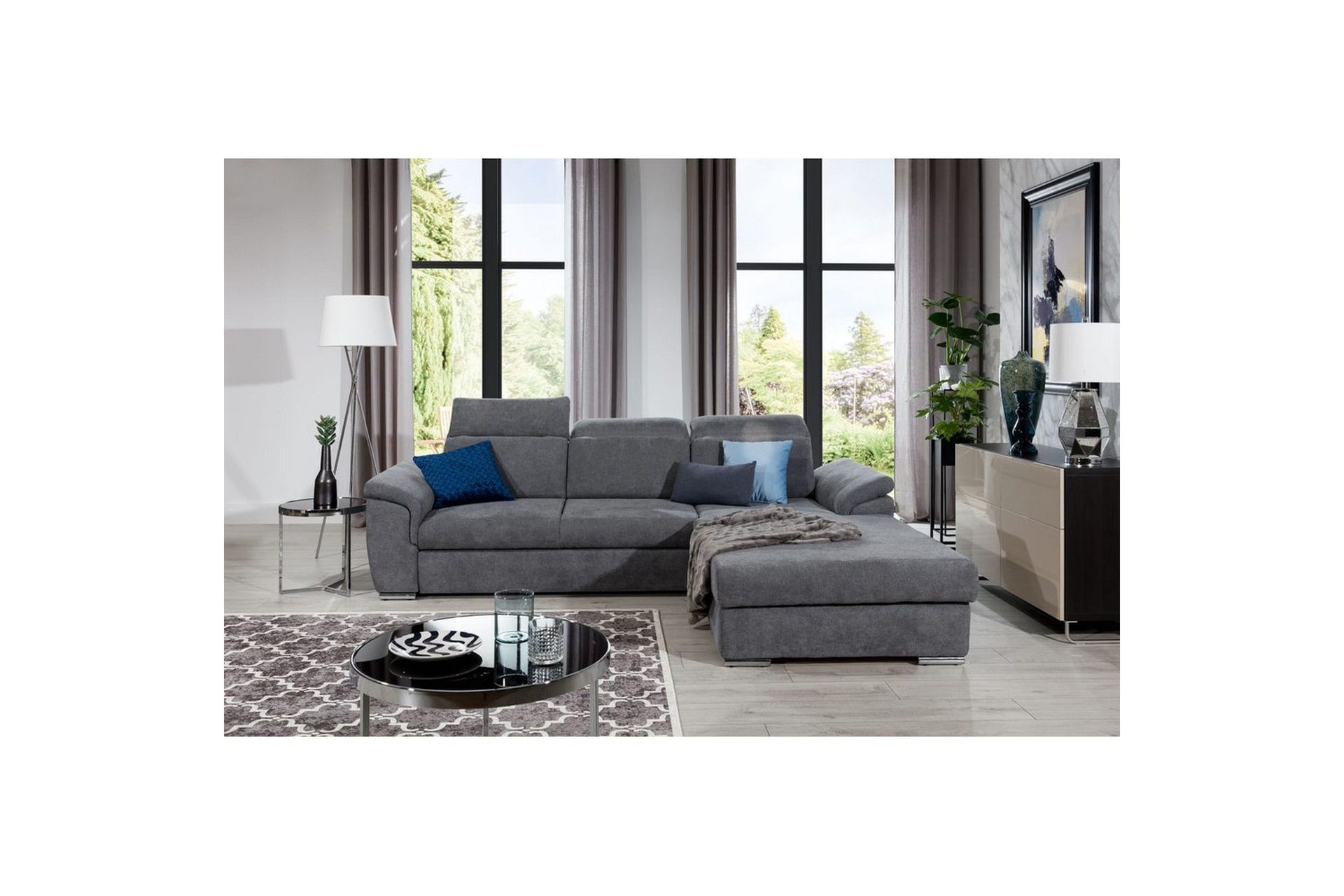 Hjørnesofa Eltap Trevisco 272x216x100 cm - Omega 13, Grå, Høyre