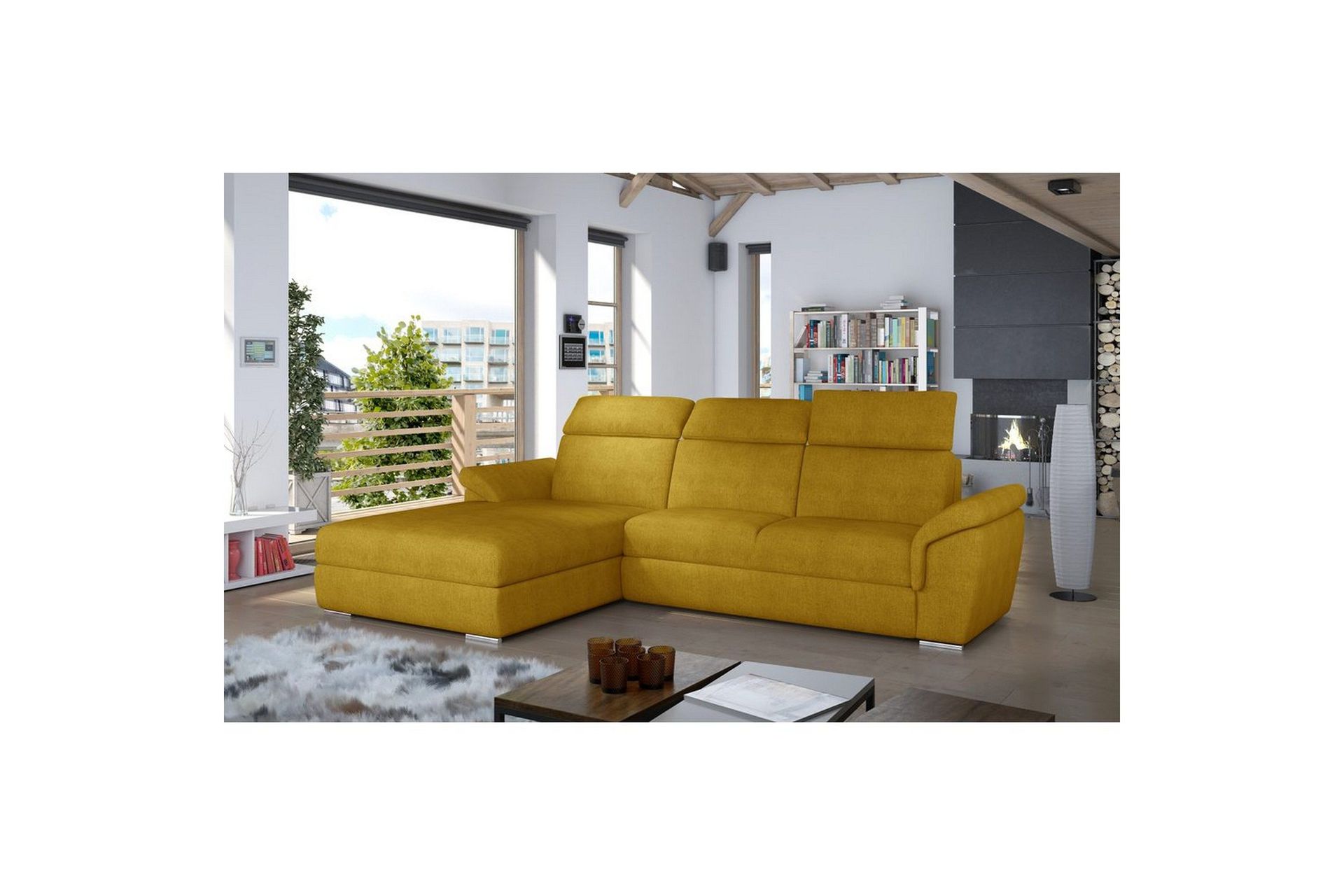 Hjørnesofa Eltap Trevisco 272x216x100 cm - Omega 68, Gul, Venstre