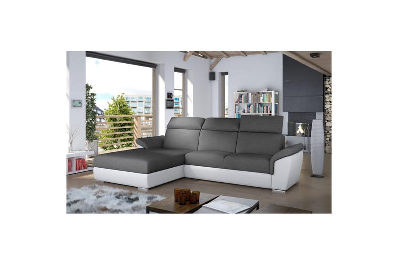 Hjørnesofa Eltap Trevisco 272x216x100 cm - Sawana 05, Soft 17, Mørk grå, Venstre - Møbler - Sofaer - Sovesofaer