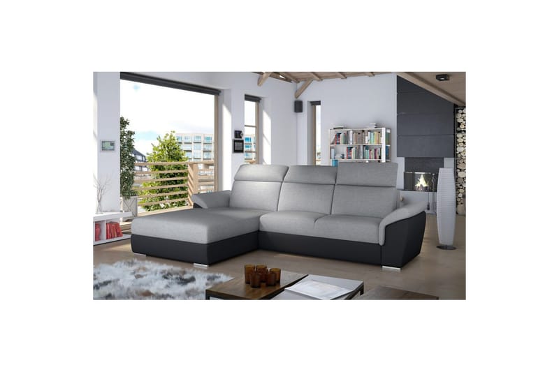 Hjørnesofa Eltap Trevisco 272x216x100 cm - Sawana 21, Soft 11, Grå, Venstre - Møbler - Sofaer - Sovesofaer