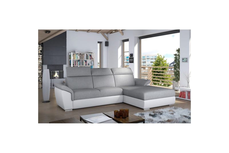 Hjørnesofa Eltap Trevisco 272x216x100 cm - Sawana 21, Soft 17, Grå, Høyre - Møbler - Sofaer - Sovesofaer