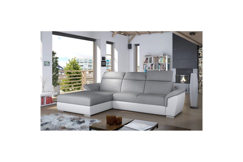 Hjørnesofa Eltap Trevisco 272x216x100 cm - Sawana 21, Soft 17, Grå, Venstre - Møbler - Sofaer - Sovesofaer