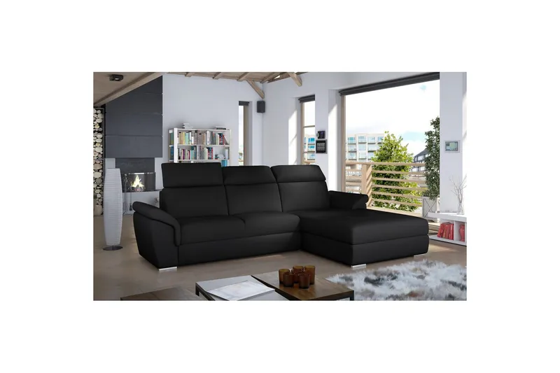 Hjørnesofa Eltap Trevisco 272x216x100 cm - Soft 11, Svart, Høyre - Møbler - Sofaer - Sovesofaer