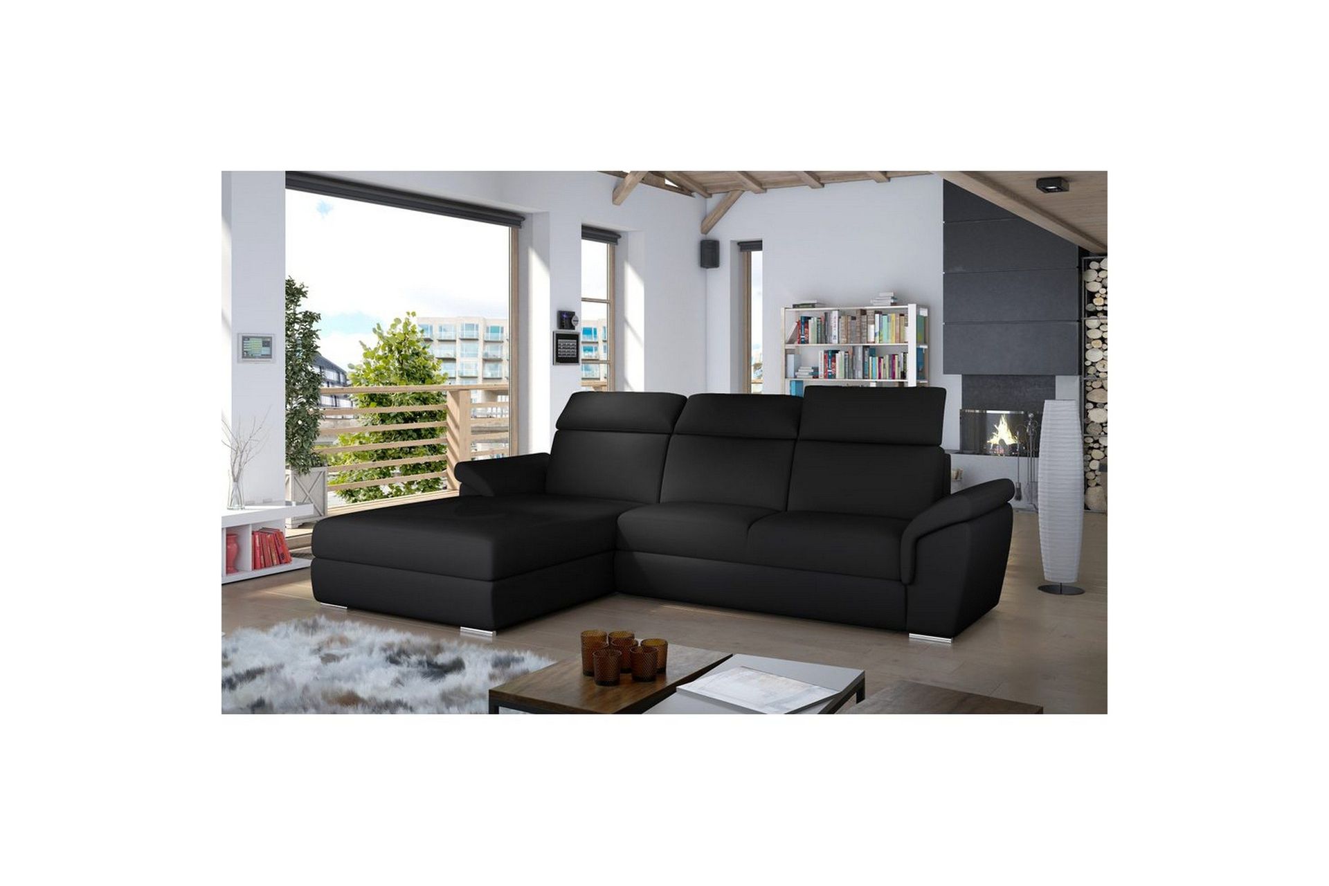 Hjørnesofa Eltap Trevisco 272x216x100 cm - Soft 11, Svart, Venstre