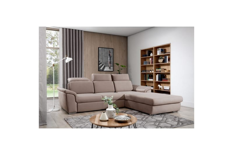 Hjørnesofa Eltap Trevisco 272x216x100 cm - Solar 16, Beige, Høyre - Møbler - Sofaer - Sovesofaer