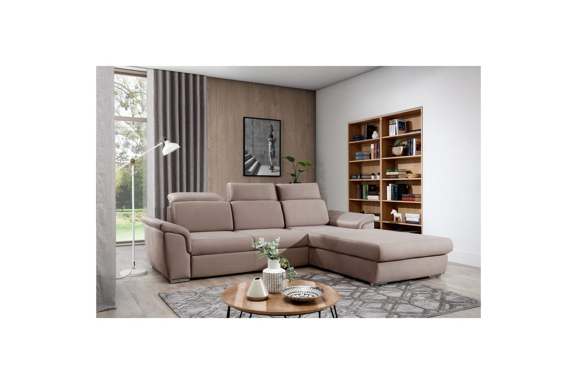 Hjørnesofa Eltap Trevisco 272x216x100 cm - Solar 16, Beige, Høyre