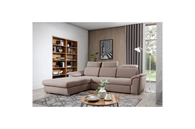 Hjørnesofa Eltap Trevisco 272x216x100 cm, Solar 16, Beige, Venstre