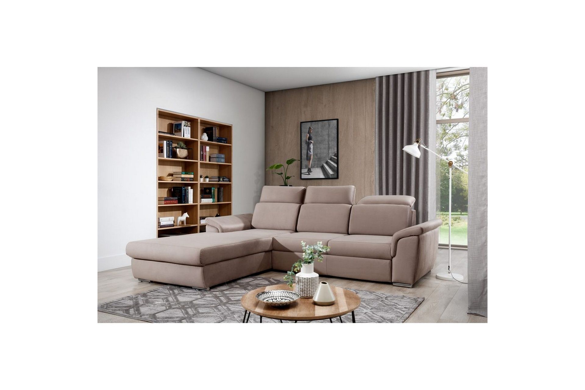 Hjørnesofa Eltap Trevisco 272x216x100 cm - Solar 16, Beige, Venstre