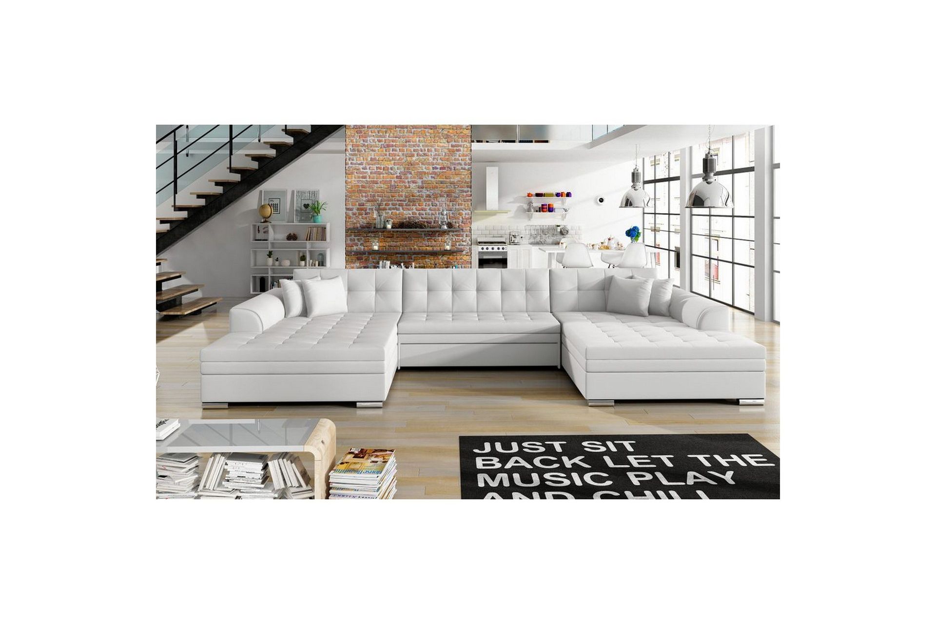 Hjørnesofa Eltap Vento 359x165x78 cm - Soft 17, Hvit, Symmetrisk
