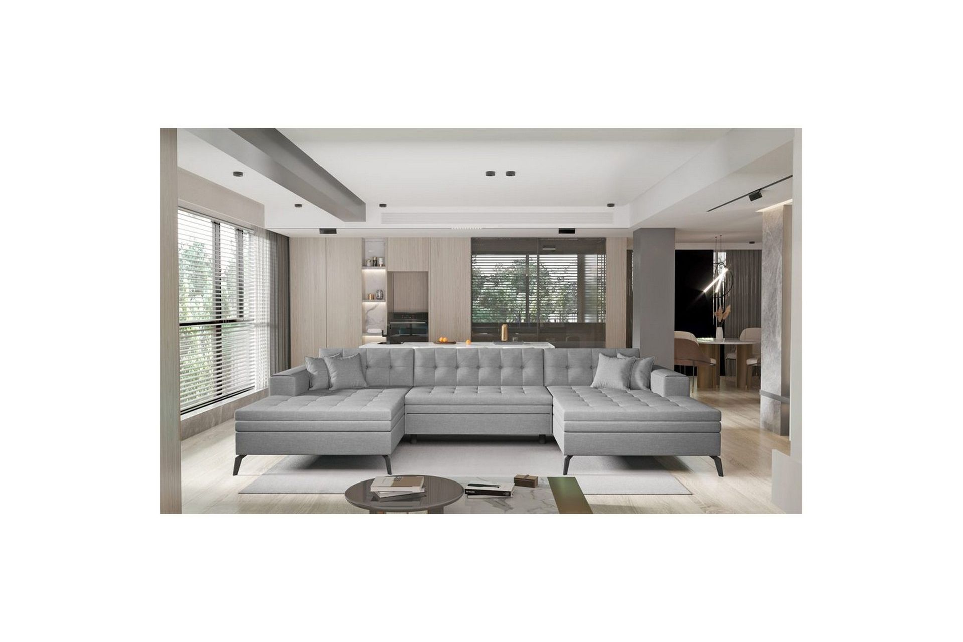 Hjørnesofa Eltap Vertizo 350x170x93 cm - Tipa 3, Grå, Symmetrisk