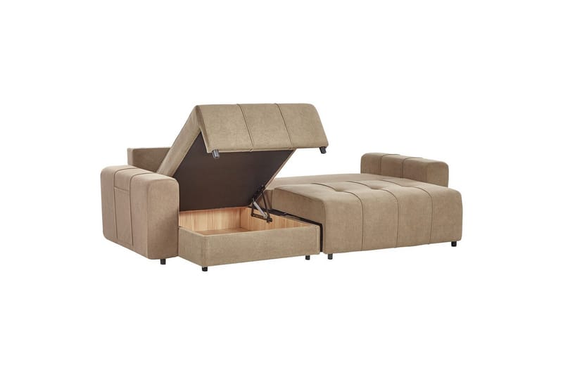 Hjørnesofa høyrevendt Innvik - Brun, 213x156 cm - Møbler - Sofaer - Sovesofaer