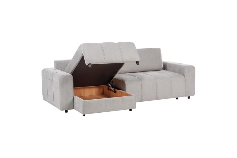 Hjørnesofa høyrevendt Innvik - Grå, 213x156 cm - Møbler - Sofaer - Sovesofaer