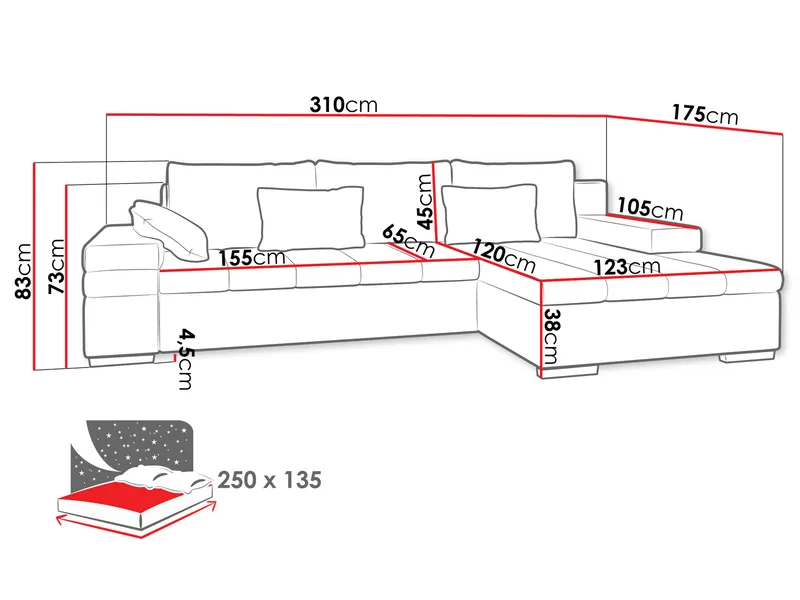 hjørnesofa Hjørnesofa BANGKOK Lumo 65 Venstre - Møbler - Sofaer - Sovesofaer