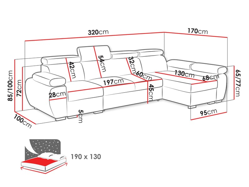 hjørnesofa Hjørnesofa BOSTON Flow 06 Venstre - Møbler - Sofaer - Sovesofaer