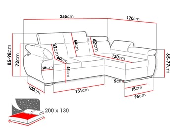 hjørnesofa Hjørnesofa BOSTON MINI Flow 17 Høyre - Møbler - Sofaer - Sovesofaer