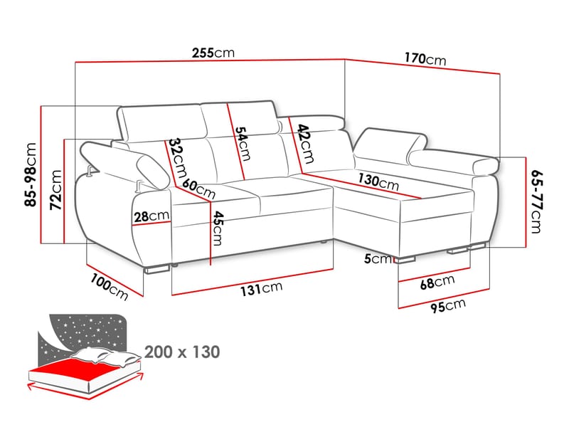 hjørnesofa Hjørnesofa BOSTON MINI Flow 17 Høyre - Møbler - Sofaer - Sovesofaer