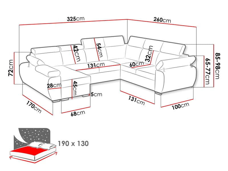 hjørnesofa Hjørnesofa BOSTON U Flow 21 Venstre - Møbler - Sofaer - Sovesofaer