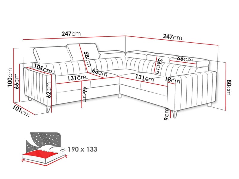 hjørnesofa Hjørnesofa MILANO 2R2 Flow 06 - Møbler - Sofaer - Sovesofaer