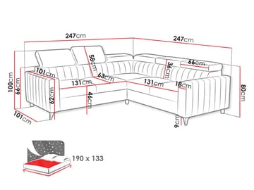 hjørnesofa Hjørnesofa MILANO 2R2 Flow 21 - Møbler - Sofaer - Sovesofaer