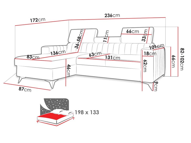 hjørnesofa Hjørnesofa MILANO DM Flow 09 Venstre - Møbler - Sofaer - Sovesofaer
