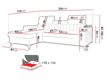 hjørnesofa Hjørnesofa MILANO DM Flow 17 Høyre - Møbler - Sofaer - Sovesofaer