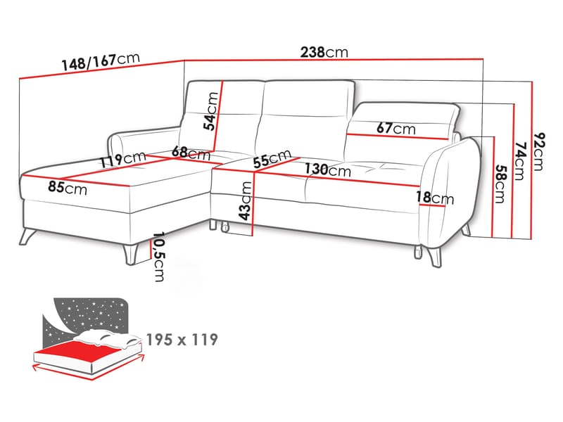hjørnesofa Hjørnesofa TALIA Vibe 08 Høyre - Møbler - Sofaer - Sovesofaer