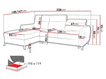hjørnesofa Hjørnesofa TALIA Vibe 86 Venstre - Møbler - Sofaer - Sovesofaer