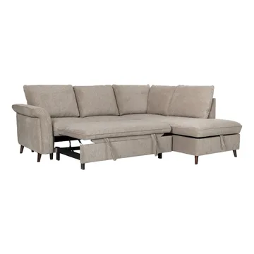 Hjørnesofa HOME4YOU Lindy lysebrun Høyre hjørne - lysebrun - Møbler - Sofaer - Sovesofaer