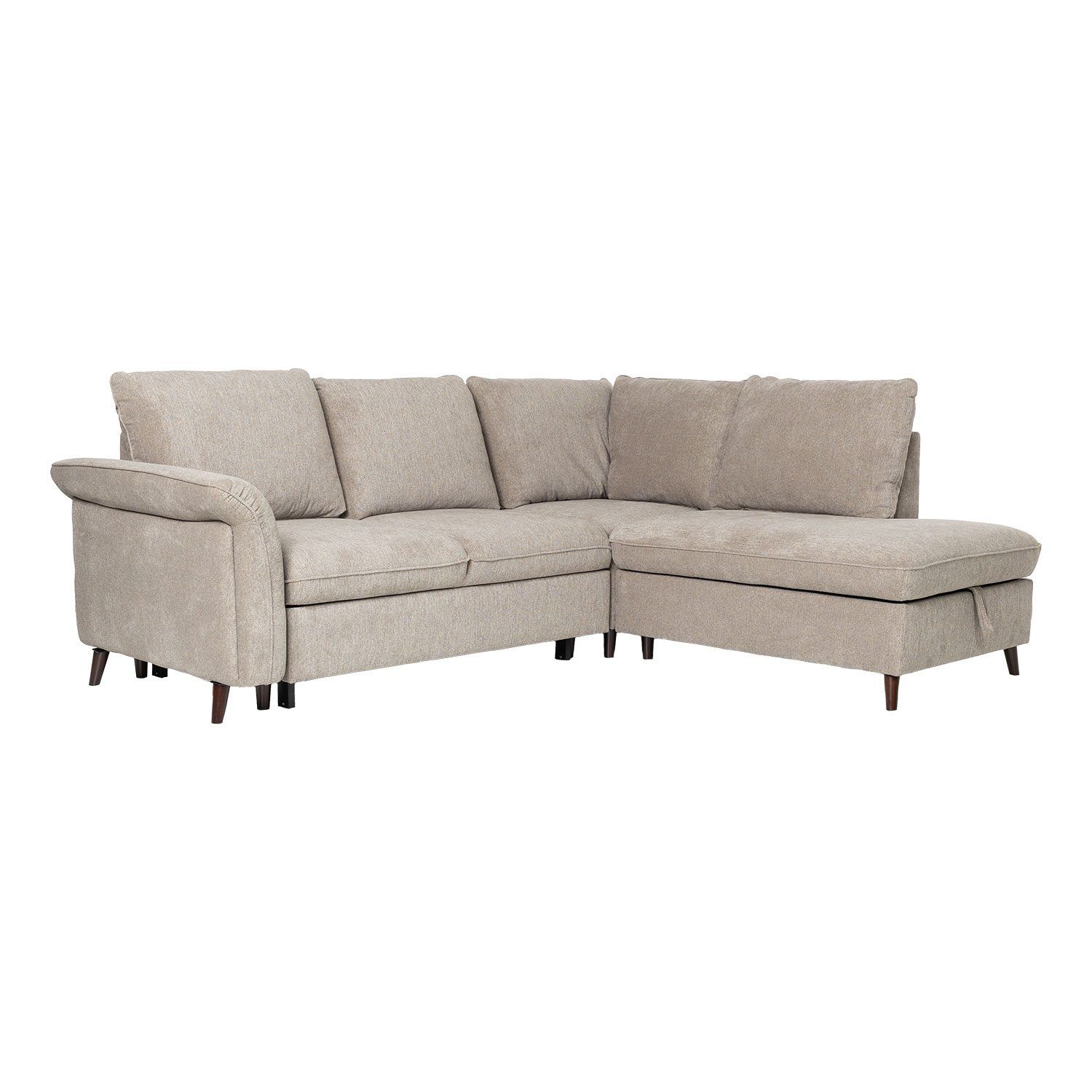 Hjørnesofa HOME4YOU Lindy lysebrun Høyre hjørne - lysebrun