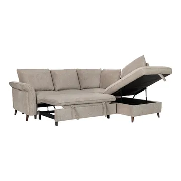 Hjørnesofa HOME4YOU Lindy lysebrun Høyre hjørne - lysebrun - Møbler - Sofaer - Sovesofaer