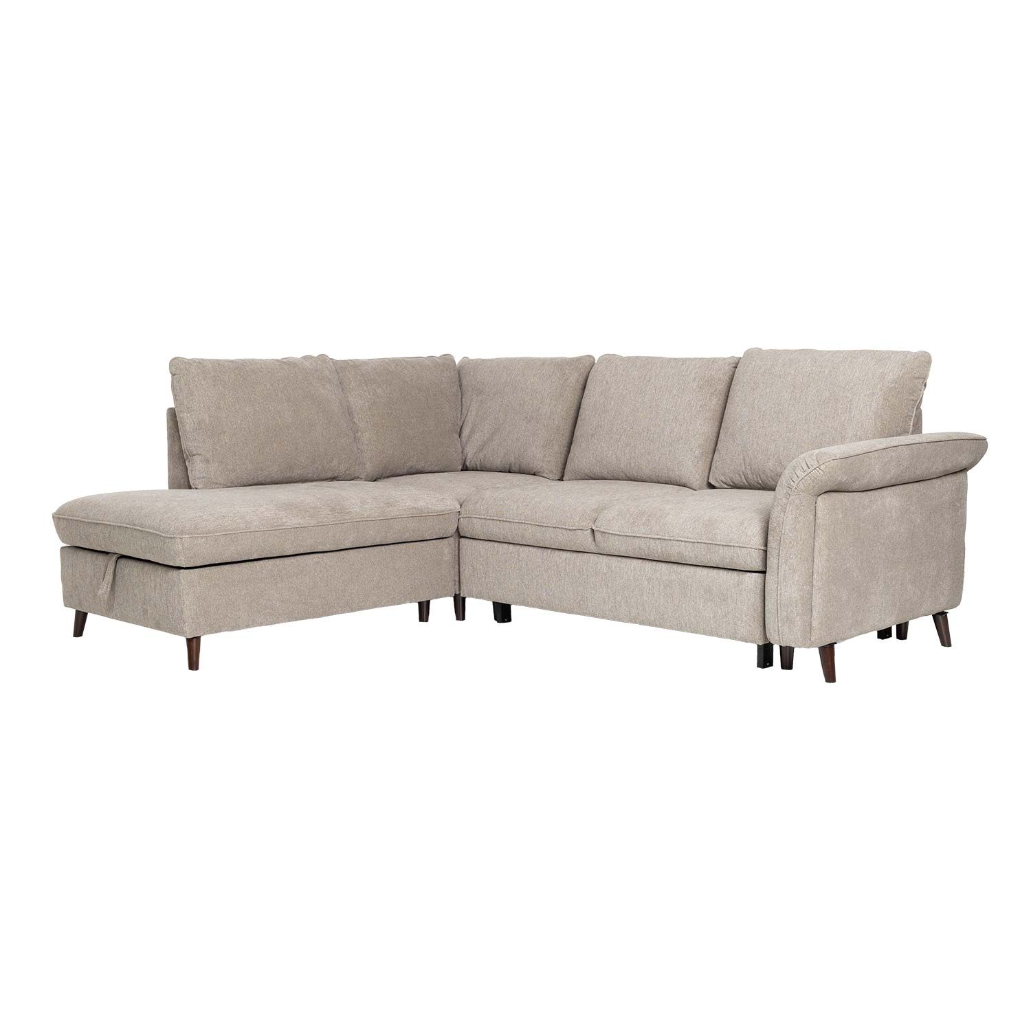 Hjørnesofa HOME4YOU Lindy lysebrun Venstre hjørne - lysebrun