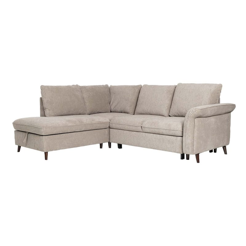 Hjørnesofa HOME4YOU Lindy lysebrun Venstre hjørne, lysebrun