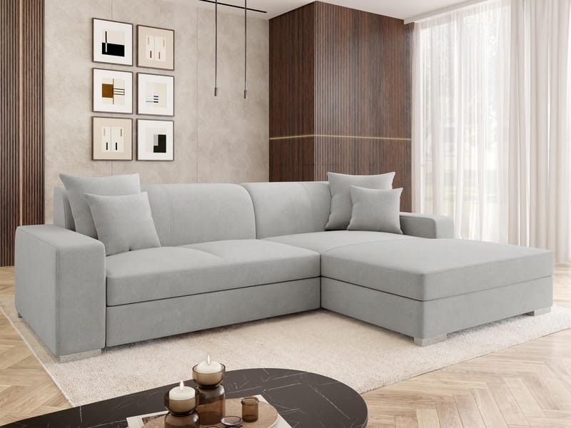 hjørnesofa Mexico Velo 633 Høyrevendt - grå - Møbler - Sofaer - Sovesofaer