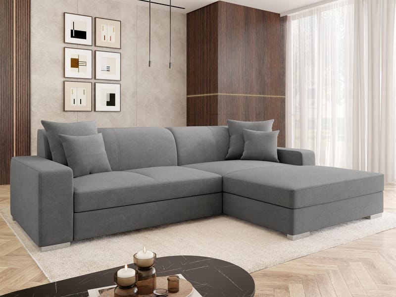 hjørnesofa Mexico Velo 635 Høyrevendt - grå - Møbler - Sofaer - Sovesofaer