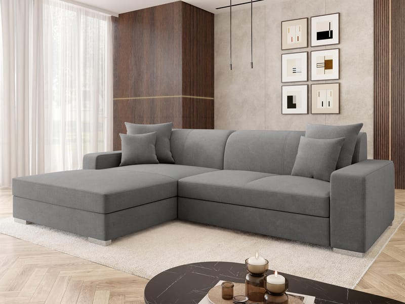 hjørnesofa Mexico Velo 635 Venstrevendt - grå - Møbler - Sofaer - Sovesofaer