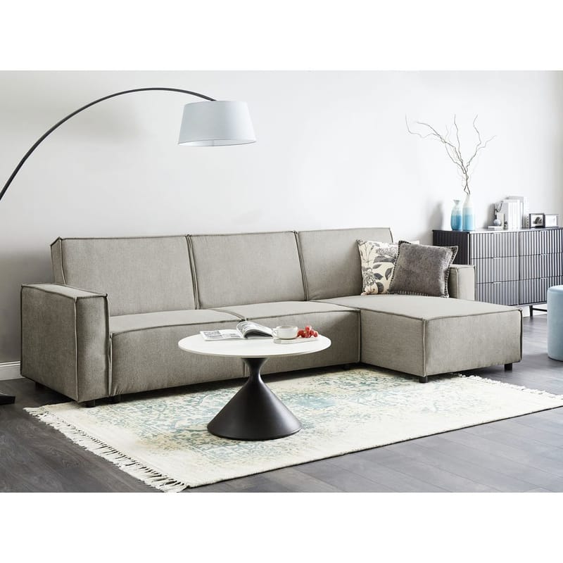 Hjørnesofa Romedal II - Beige, svart/Venstrevendt - Møbler - Sofaer - Sovesofaer