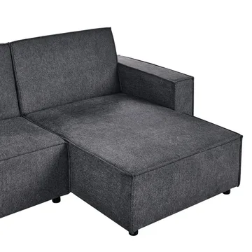 Hjørnesofa Romedal II - Grå, svart/ Venstrevendt - Møbler - Sofaer - Sovesofaer
