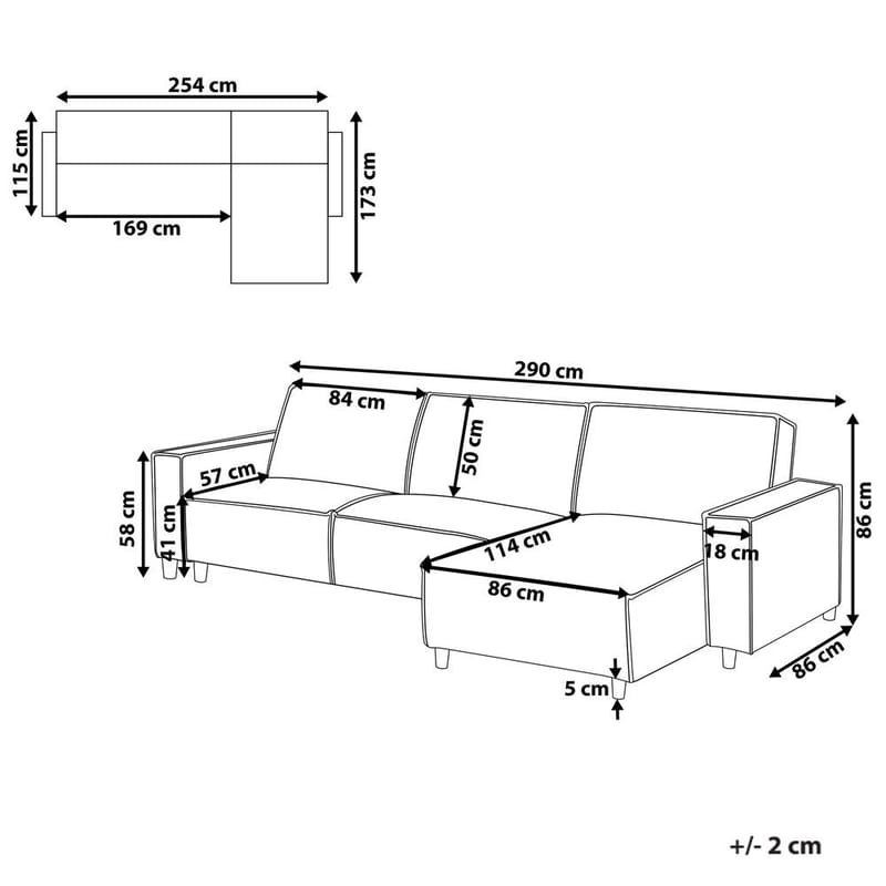 Hjørnesofa Romedal II - Grå, svart/ Venstrevendt - Møbler - Sofaer - Sovesofaer