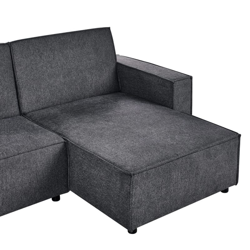 Hjørnesofa Romedal II - Grå, svart/ Venstrevendt - Møbler - Sofaer - Sovesofaer