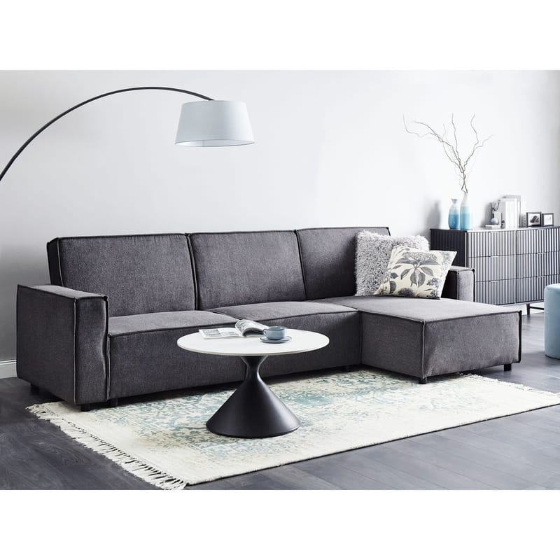 Hjørnesofa Romedal II - Grå, svart/ Venstrevendt - Møbler - Sofaer - Sovesofaer