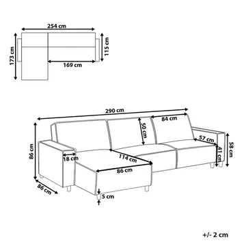 Hjørnesofa Romedal II - Grå, svart/Høyrevendt - Møbler - Sofaer - Sovesofaer