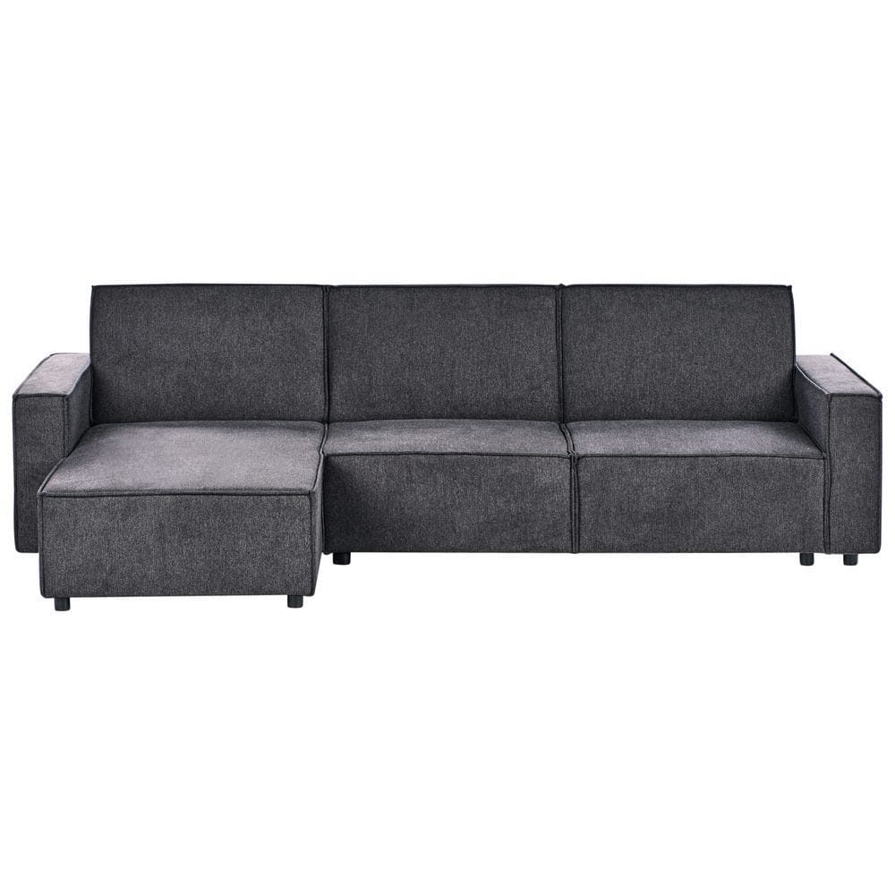 Hjørnesofa Romedal II - Grå, svart/Høyrevendt