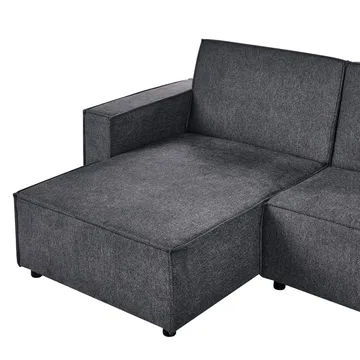 Hjørnesofa Romedal II - Grå, svart/Høyrevendt - Møbler - Sofaer - Sovesofaer