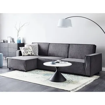 Hjørnesofa Romedal II - Grå, svart/Høyrevendt - Møbler - Sofaer - Sovesofaer