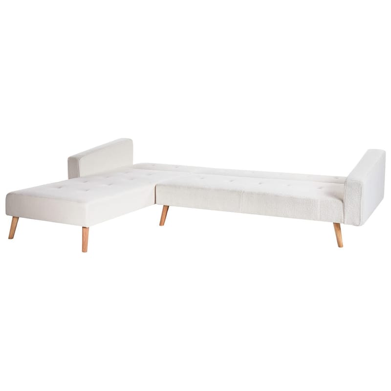 Hjørnesofa Vadso - Hvit, lyst tre/Høyrevendt - Møbler - Sofaer - Sovesofaer