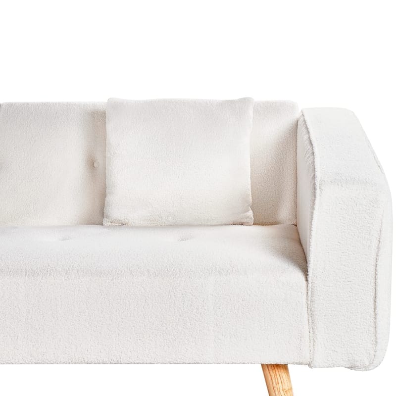 Hjørnesofa Vadso - Hvit, lyst tre/Høyrevendt - Møbler - Sofaer - Sovesofaer