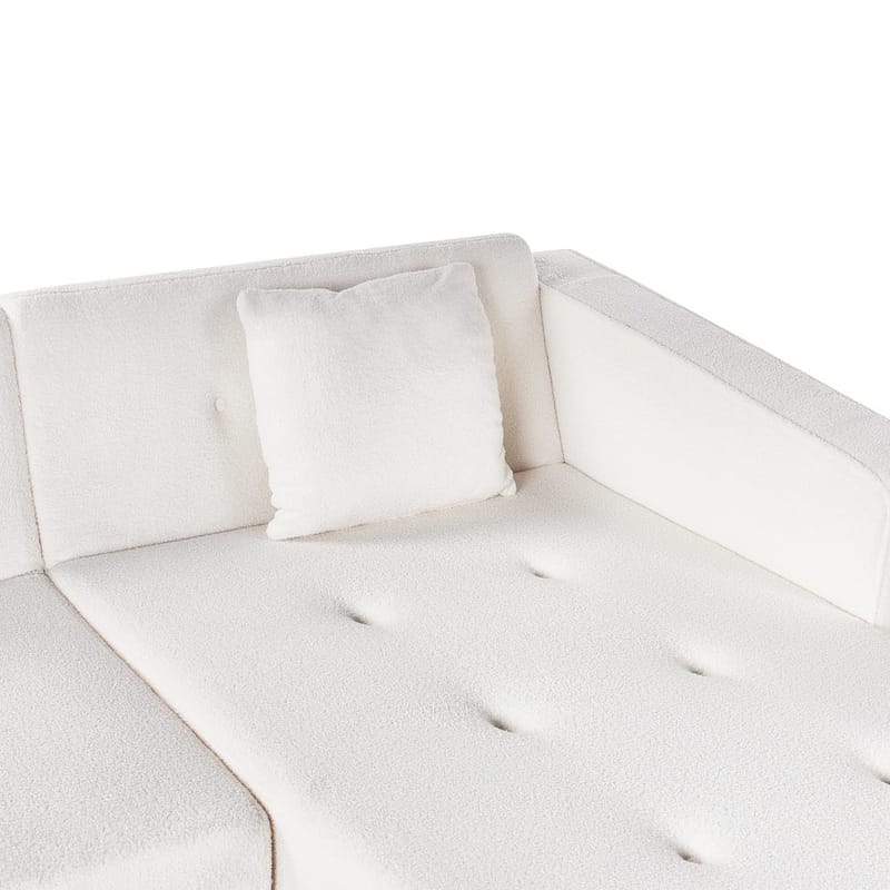 Hjørnesofa Vadso - Hvit, lyst tre/Venstrevendt - Møbler - Sofaer - Sovesofaer