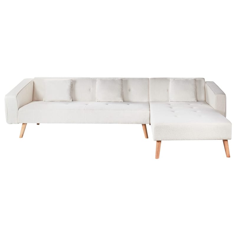 Hjørnesofa Vadso - Hvit, lyst tre/Venstrevendt - Møbler - Sofaer - Sovesofaer